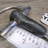 Thick Rubber D ring Snaffle Bit *gc, chews/split, dirt, hair, stains
