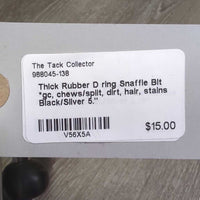 Thick Rubber D ring Snaffle Bit *gc, chews/split, dirt, hair, stains
