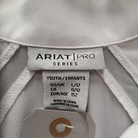 JUNIORS LS Sun Show Shirt, 1/4 Snap Up, snap collar, mesh sleeves *vgc/xc, mnr seam puckers
