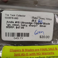 #10 Ultraedge Clipper Blade *gc, clean, hairy, sharp?