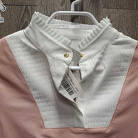 LS Show Sun Shirt, Magnet Closure, snap collar, Ruffles, Mesh Sleeves, tag *new
