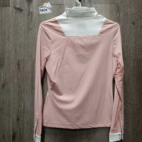 LS Show Sun Shirt, Magnet Closure, snap collar, Ruffles, Mesh Sleeves, tag *new
