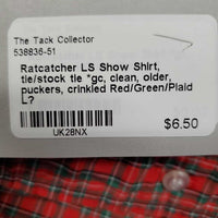 LS Show Shirt, tie/stock tie *gc, clean, older, puckers, crinkled
