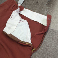 Vintage Side Zip Breeches, leather knees, ankle zips *vgc, mnr stains, threads, rubs & faded ankle edges

