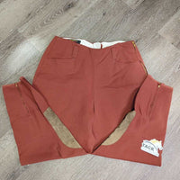 Vintage Side Zip Breeches, leather knees, ankle zips *vgc, mnr stains, threads, rubs & faded ankle edges
