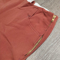 Vintage Side Zip Breeches, leather knees, ankle zips *vgc, mnr stains, threads, rubs & faded ankle edges
