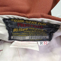 Vintage Side Zip Breeches, leather knees, ankle zips *vgc, mnr stains, threads, rubs & faded ankle edges
