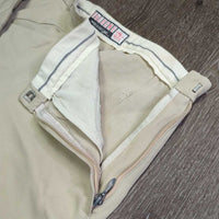 Vintage Side Zip Breeches *gc, older, stains, stretched & creased knees, pilly edges, undone stitching
