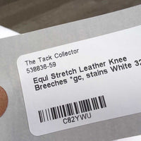 VINTAGE Side Zip Breeches, Leather Knee, ankle zips *vgc, mnr stains, threads & seam puckers
