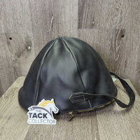 VINTAGE Velvet Riding Helmet NOT FOR RIDING, leather bag *like new

