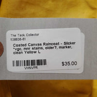 Coated Canvas Raincoat - Slicker *vgc, mnr stains, older?, marker, clean
