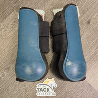 Open Front & Hind Boots, velcro *gc, scrapes, rubs, stains, mnr hair, dirty lining
