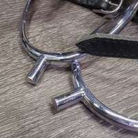 Fine Light POW Spurs, Thick Leather Spur Straps *vgc, clean, rubs, stiff, film, pitted?
