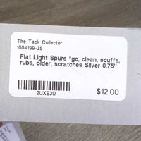 Flat Light Spurs *gc, clean, scuffs, rubs, older, scratches
