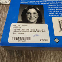 Equine Law and Horse Sense by Julie Fershtman *xc/like new, mnr torn pages
