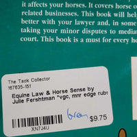 Equine Law & Horse Sense by Julie Fershtman *vgc, mnr edge rubs
