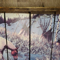 Barnwood Wood Slat Paint Horse in Snow Artwork *vgc, faded? dusty, dings
