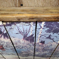 Barnwood Wood Slat Paint Horse in Snow Artwork *vgc, faded? dusty, dings
