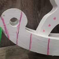 Craft Project Wood Cut out Rocking Horse *vgc, rubs, stains