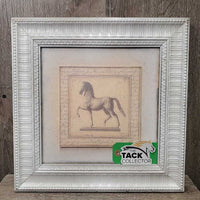 Ancient Horse Print, Wood Frame *xc, mnr stains
