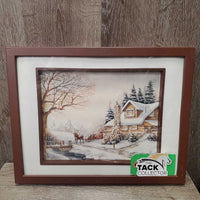 Set of 2: Winter Sleigh Ride Prints, Wood Frame *gc, dusty, scratches