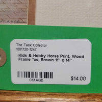 Kids & Hobby Horse Print, Wood Frame *xc
