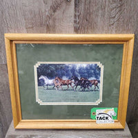 "Spirit of Kentucky" Running Mares & Foals by Kim Penner, Double Matted, Wood Frame *vgc
