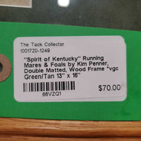"Spirit of Kentucky" Running Mares & Foals by Kim Penner, Double Matted, Wood Frame *vgc