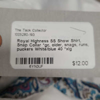 SS Show Shirt, Snap Collar *gc, older, snags, runs, puckers
