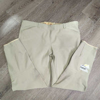 Side Zip Breeches *gc/fair, undone stitching, discolored seat, pilly inside, stretched knees, older, hairy velcro
