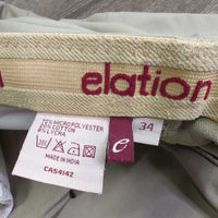Side Zip Breeches *gc/fair, undone stitching, discolored seat, pilly inside, stretched knees, older, hairy velcro
