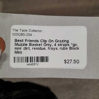 Clip On Grazing Muzzle Basket Only, 4 straps *gc, mnr dirt, residue, frays, rubs
