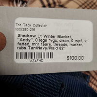 Lt Winter Blanket, "Andy", 0 legs *vgc, clean, 0 wpf, v. faded, mnr tears, threads, marker, rubs
