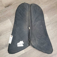 Foam Lined Half Pad, Front Inserts, Cotton Cover *gc, faded, dirt, hairy, crumbly inserts, older
