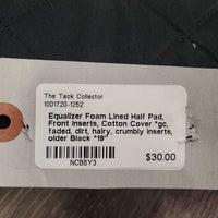 Foam Lined Half Pad, Front Inserts, Cotton Cover *gc, faded, dirt, hairy, crumbly inserts, older
