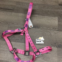 Nylon Breakaway Halter, studs, adj, snap *gc, clean, stains, marker, faded?
