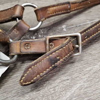 Slip Nose Leather Halter* gc/fair, older, clean, stains, scraped, cuts, dents, rubbed, rust

