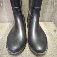 JUNIORS Tall Rubber Riding Boots *xc/vgc, mnr scratches & dusty

