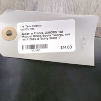 JUNIORS Tall Rubber Riding Boots *xc/vgc, mnr scratches & dusty
