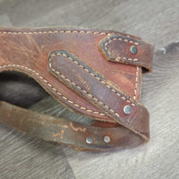 Leather Cribbing Collar, box, info sheet, 3 fleeces *gc, cuts, scuffs, dry, older, like new fleecies
