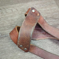 Leather Cribbing Collar, box, info sheet, 3 fleeces *gc, cuts, scuffs, dry, older, like new fleecies
