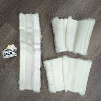 Leather Cribbing Collar, box, info sheet, 3 fleeces *gc, cuts, scuffs, dry, older, like new fleecies
