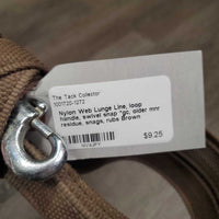 Nylon Web Lunge Line, loop handle, swivel snap *gc, older mnr residue, snags, rubs