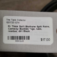 Pr Thick Soft Biothane Split Reins, Conway Buckles *vgc, rubs, residue, dirt
