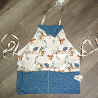 Hvy Cotton Apron, ties *vgc, mnr dirt?stains, older?, knotted neck
