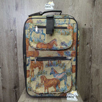 Tapestry Carry On Suitcase, Handle, Wheels *gc, dirty, rubs, frays, snags
