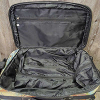 Tapestry Carry On Suitcase, Handle, Wheels *gc, dirty, rubs, frays, snags
