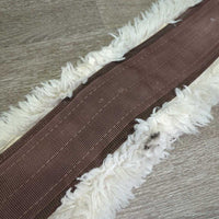 Wide Thick Nylon Web & Fleece Girth, 2x els *gc/fair, clean, dingy, thin, holey, rust, frays, older
