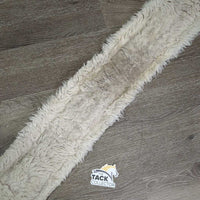 Wide Thick Nylon Web & Fleece Girth, 2x els *gc/fair, clean, dingy, thin, holey, rust, frays, older
