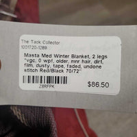 Med Winter Blanket, 2 legs *vgc, 0 wpf, older, mnr hair, dirt, film, dusty, tape, faded, undone stitch